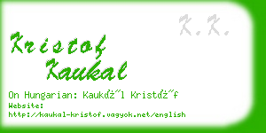 kristof kaukal business card